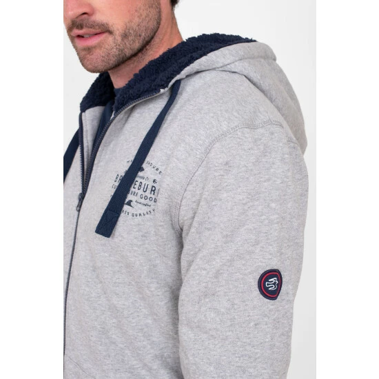Brakeburn Grey Borg Lines Zip Thru Hoodie 3 Brakeburn Grey Borg Lines Zip Thru Hoodie - Image 3