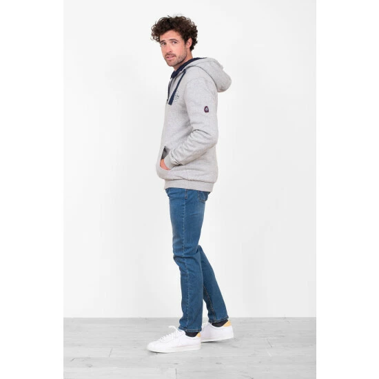 Brakeburn Grey Borg Lines Zip Thru Hoodie 4 Brakeburn Grey Borg Lines Zip Thru Hoodie - Image 4