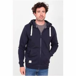 Brakeburn Blue Zip Through Hoodie -Brakeburn shop unnamed file 801