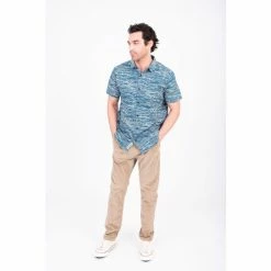 Brakeburn Blue Wave Short Sleeve Shirt -Brakeburn shop unnamed file 829