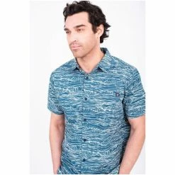 Brakeburn Blue Wave Short Sleeve Shirt -Brakeburn shop unnamed file 830