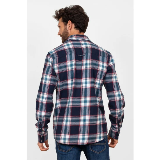 Brakeburn Blue Checked Shirt 2 Brakeburn Blue Checked Shirt - Image 2
