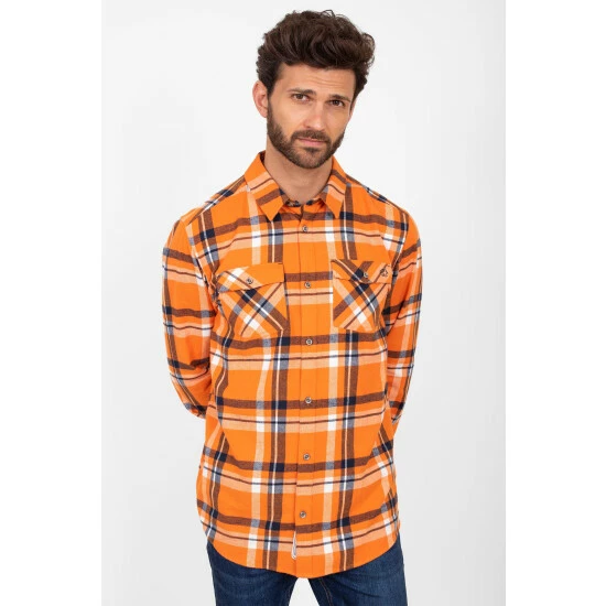Brakeburn Orange Checked Shirt 1 Brakeburn Orange Checked Shirt
