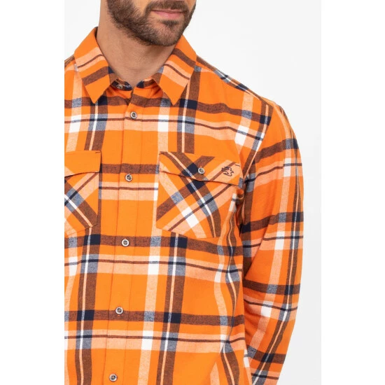 Brakeburn Orange Checked Shirt 3 Brakeburn Orange Checked Shirt - Image 3