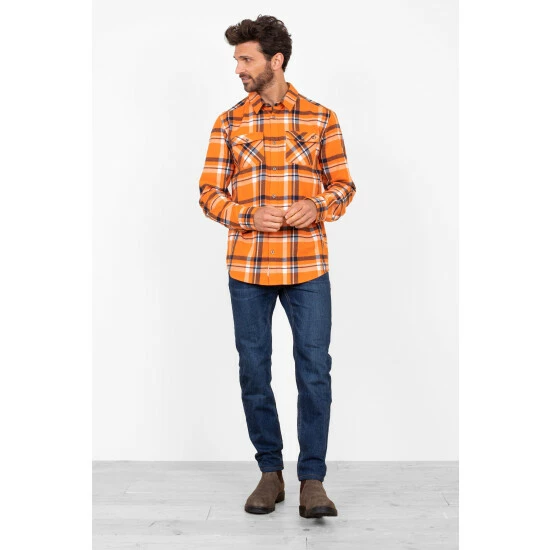 Brakeburn Orange Checked Shirt 4 Brakeburn Orange Checked Shirt - Image 4