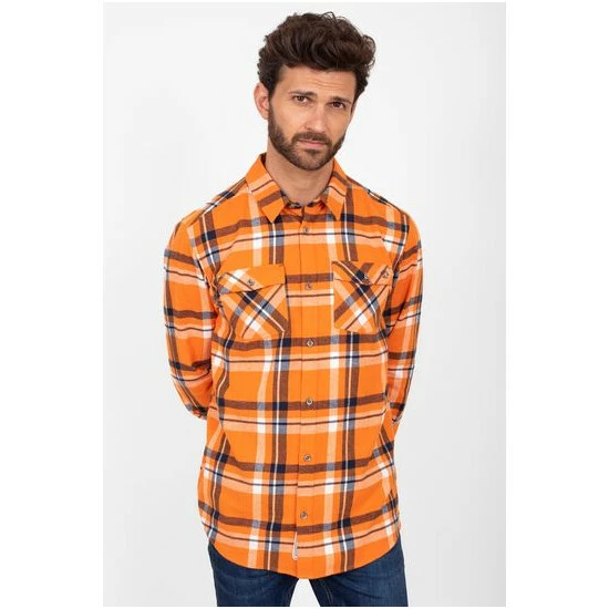 Brakeburn Orange Checked Shirt 5 Brakeburn Orange Checked Shirt - Image 5