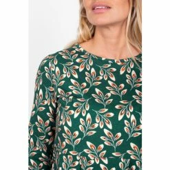 Brakeburn Green Autumn Breeze Peplum Long Sleeve T-Shirt -Brakeburn shop unnamed file 91