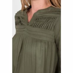 Brakeburn Green Pleated Blouse -Brakeburn shop unnamed file 923