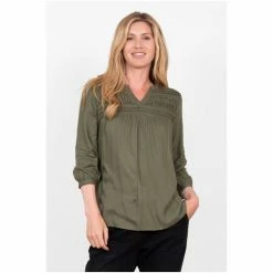 Brakeburn Green Pleated Blouse -Brakeburn shop unnamed file 925