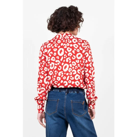 Brakeburn Orange Leopard Bow Blouse 2 Brakeburn Orange Leopard Bow Blouse - Image 2