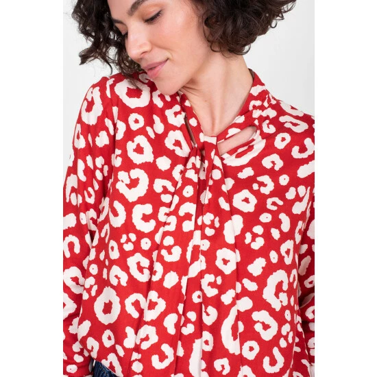 Brakeburn Orange Leopard Bow Blouse 3 Brakeburn Orange Leopard Bow Blouse - Image 3