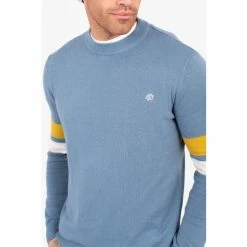 Brakeburn Blue Knitted Crew Neck Sweater -Brakeburn shop unnamed file 975