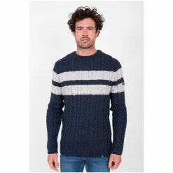 Brakeburn Blue Stripe Crew Neck Jumper 4 Brakeburn Blue Stripe Crew Neck Jumper -Brakeburn shop unnamed file 981