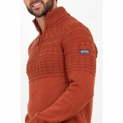 Brakeburn Orange Rust Quarter Zip Jumper -Brakeburn shop unnamed file 984