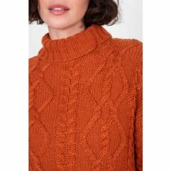 Brakeburn Orange Fika Roll Neck Jumper -Brakeburn shop unnamed file 999